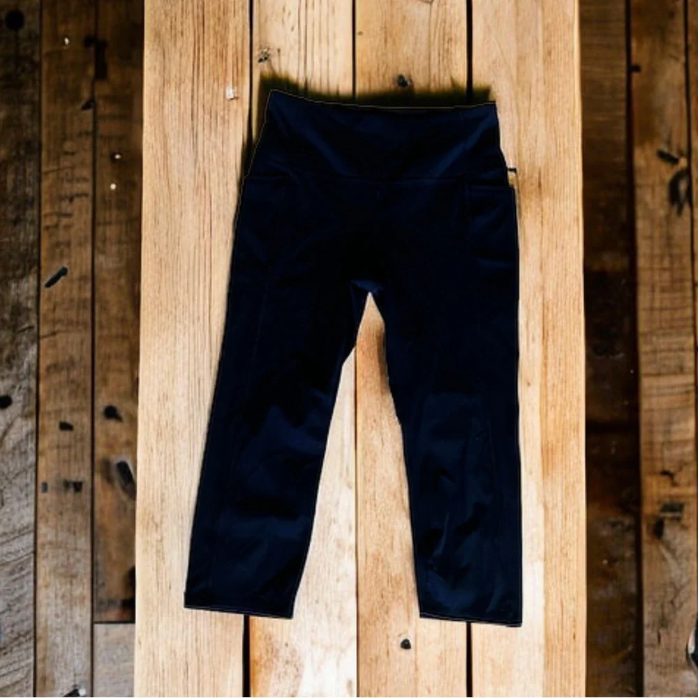 RBX Leggings Capri 3/4 Length Black High Waisted Pockets - Picture 2 of 16